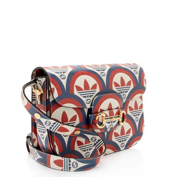 Gucci x Adidas Calfskin Interlocking G Horsebit 1955 Medium Shoulder Bag - Picture 2 of 12